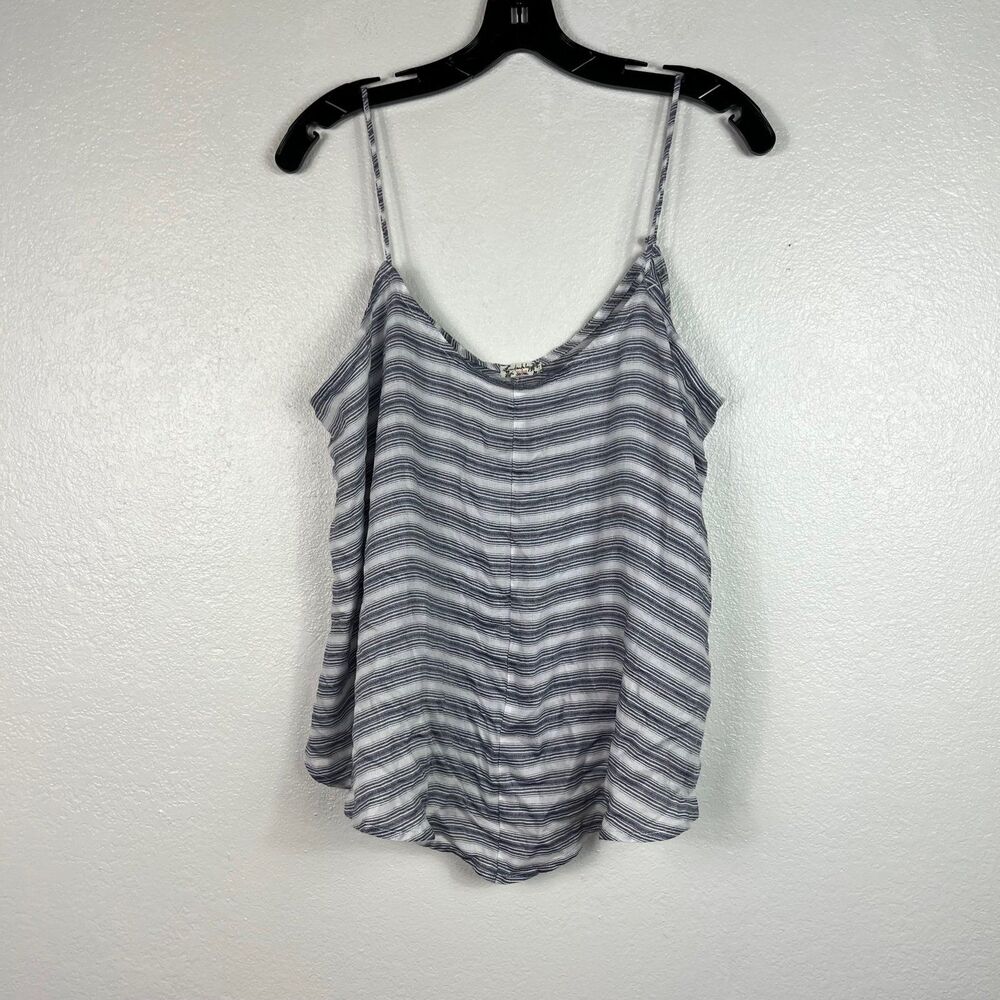 Free People Intimately blue white stripe rayon top size large